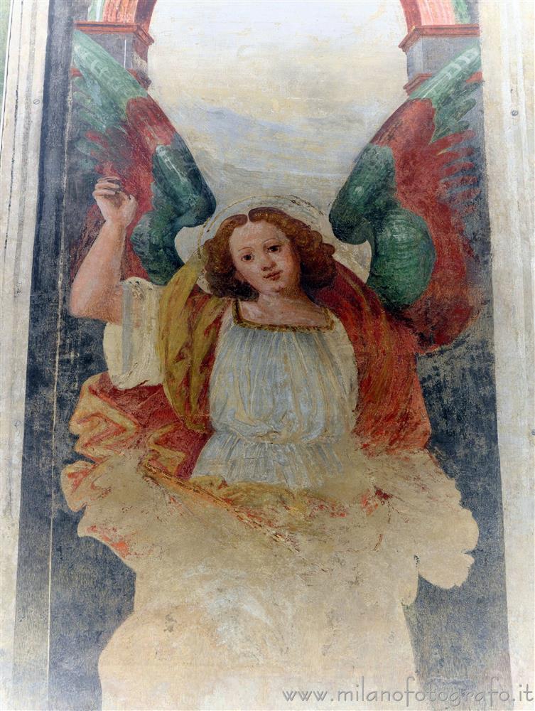 Busto Arsizio (Varese, Italy) - Fresco of an angel in the Sanctuary of Saint Mary at the Square